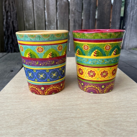 Certified International 2 Tunisian Sunset Multicolored Mugs By Sue Zipkin - Picture 2 of 12